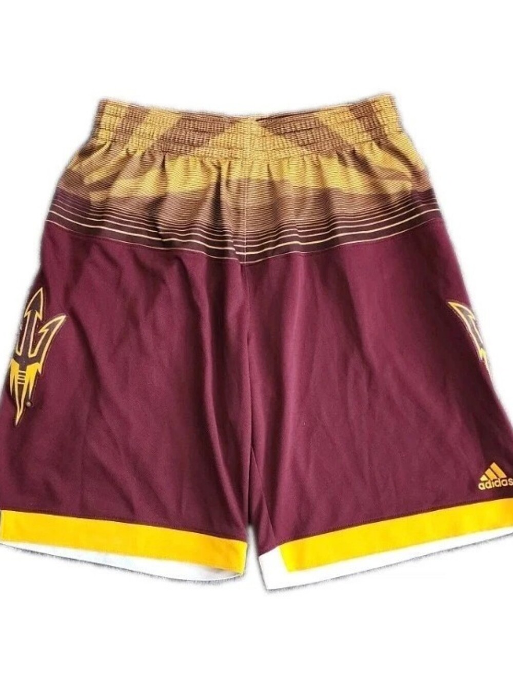 adidas Men’s Maroon and Gold Athletic Basketball Shorts